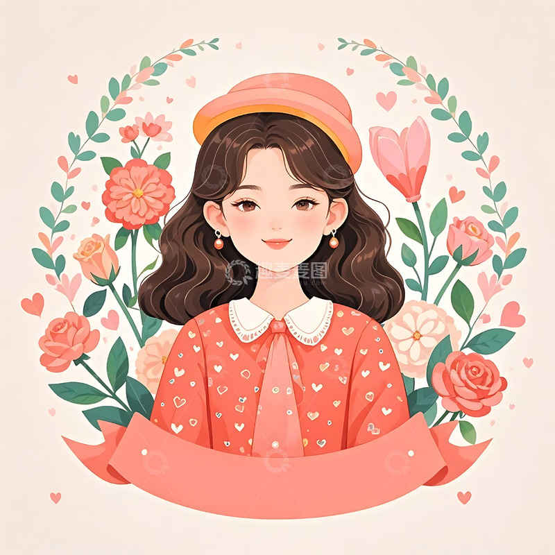 高清大图下载【趣麦麦图】妇女节手绘卡通人物元素33