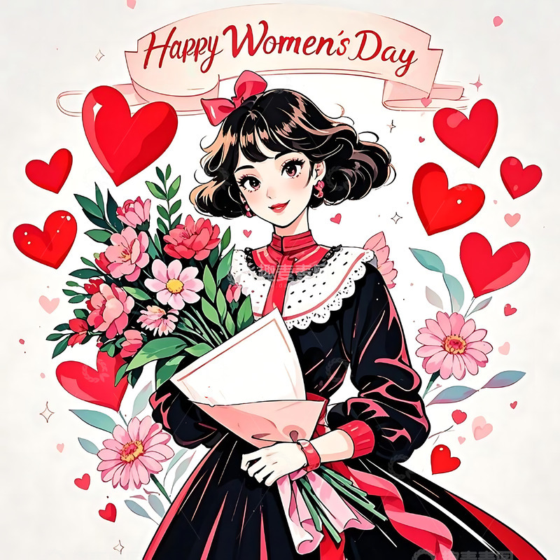 高清大图下载【趣麦麦图】妇女节手绘卡通人物元素41