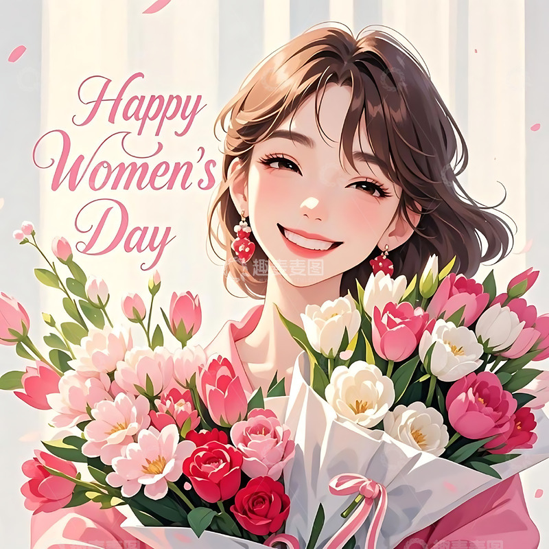高清大图下载【趣麦麦图】妇女节手绘卡通人物元素31