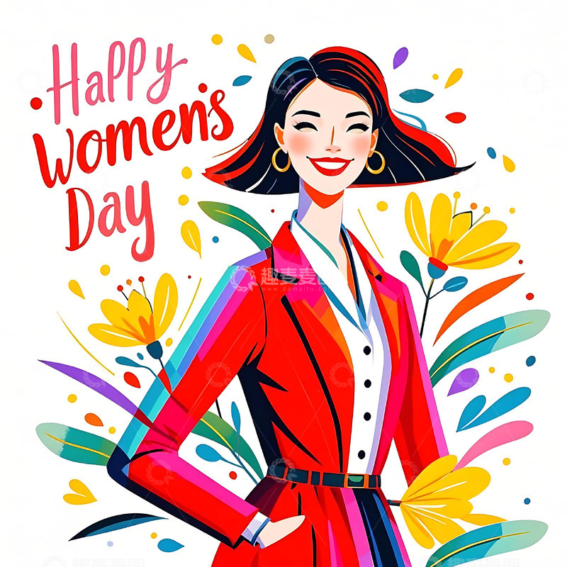 高清大图下载【趣麦麦图】妇女节手绘卡通人物元素32