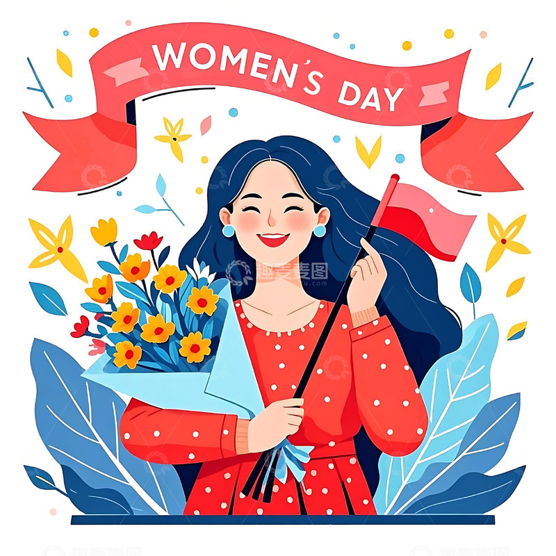 高清大图下载【趣麦麦图】妇女节手绘卡通人物元素27
