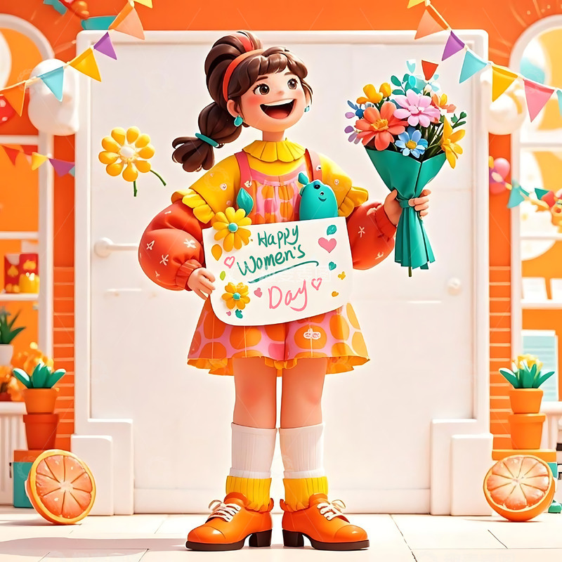 高清大图下载【趣麦麦图】妇女节手绘卡通人物元素64