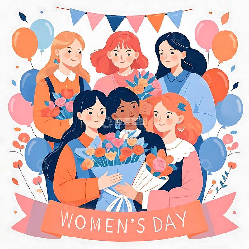 高清大图下载【趣麦麦图】妇女节手绘卡通人物元素53