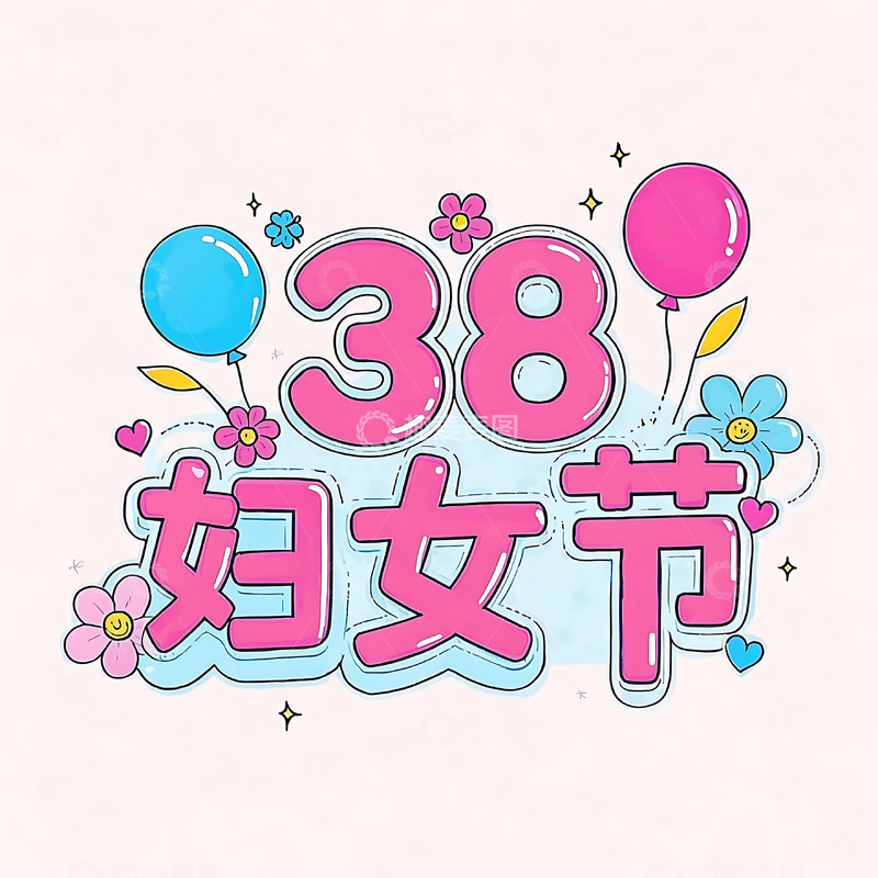 高清大图下载【趣麦麦图】妇女节字体设计元素9