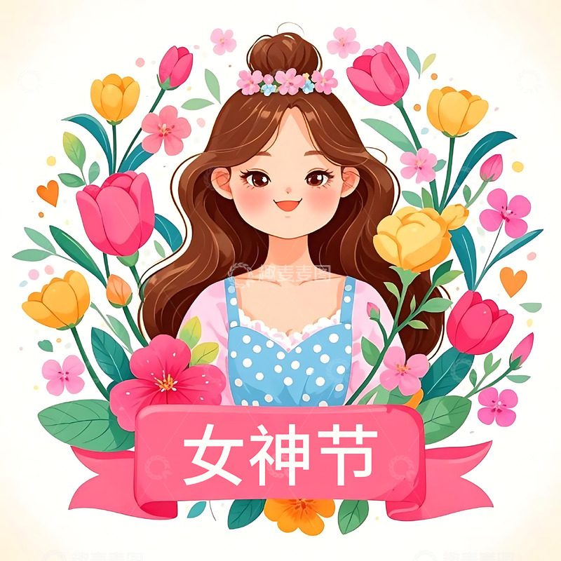 高清大图下载【趣麦麦图】妇女节手绘卡通人物元素54