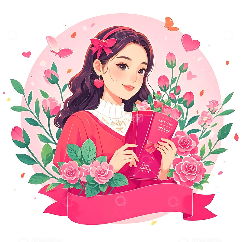 高清大图下载【趣麦麦图】妇女节手绘卡通人物元素21