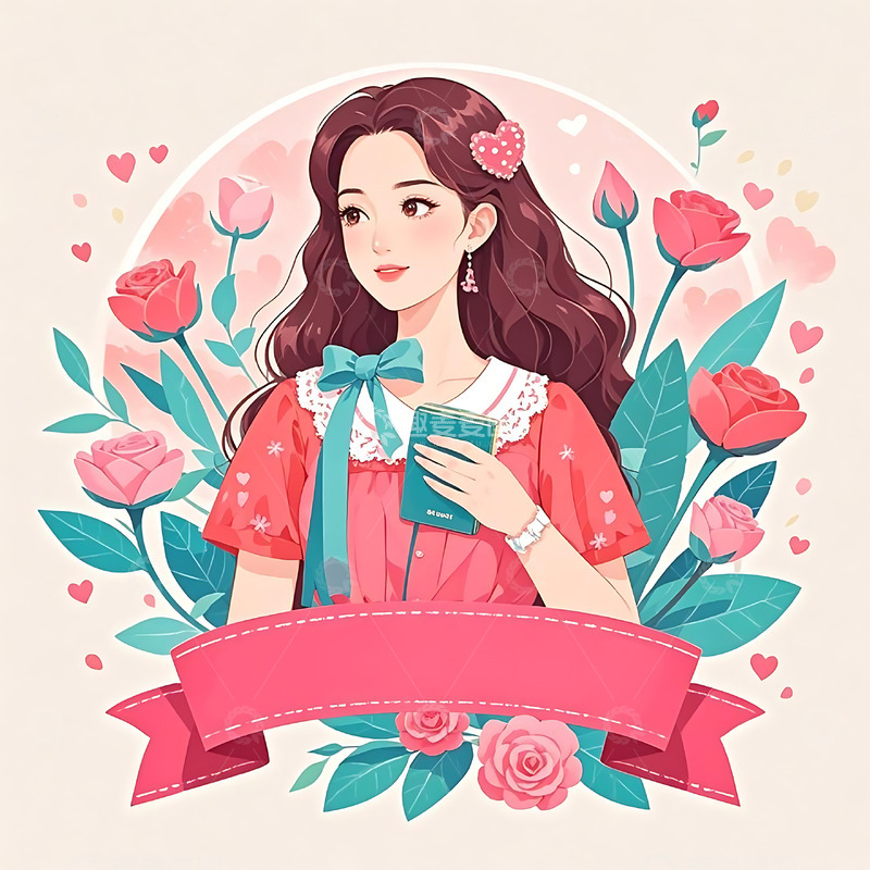 高清大图下载【趣麦麦图】妇女节卡通人物插画元素