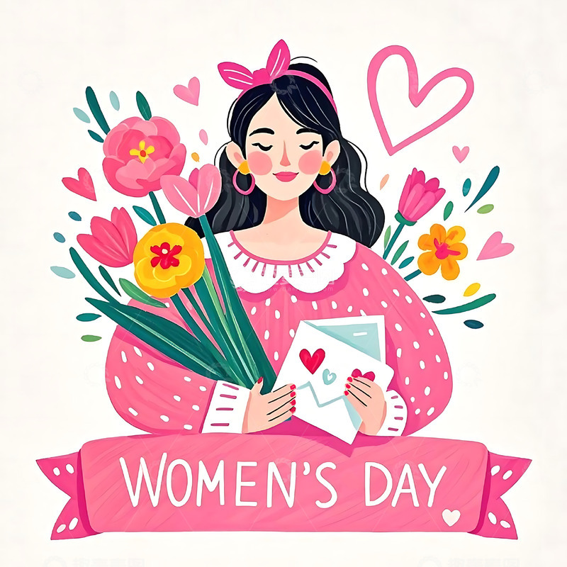 高清大图下载【趣麦麦图】女神节手绘卡通人物元素20