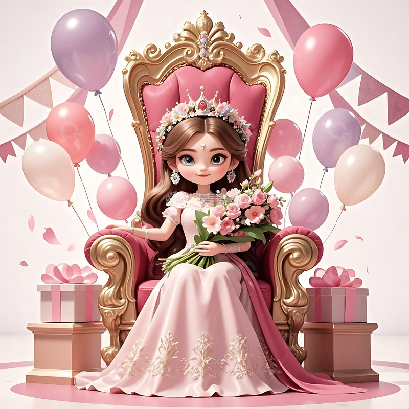 高清大图下载【趣麦麦图】女神节手绘卡通人物元素8