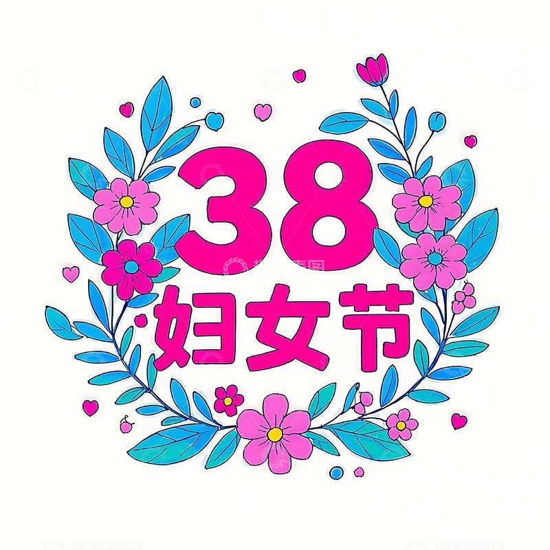 高清大图下载【趣麦麦图】妇女节字体设计元素3