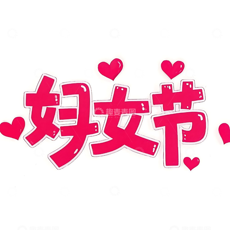 高清大图下载【趣麦麦图】妇女节字体设计元素6