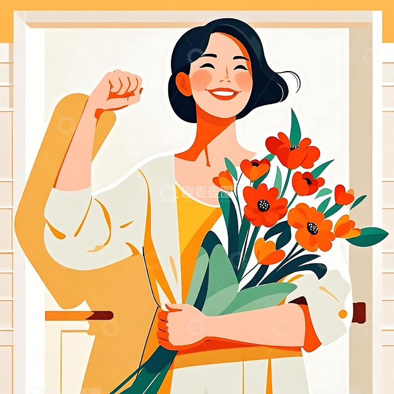 高清大图下载【趣麦麦图】妇女节手绘卡通人物元素25