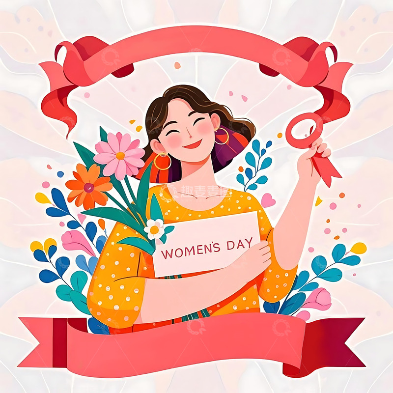 高清大图下载【趣麦麦图】妇女节手绘卡通人物元素63