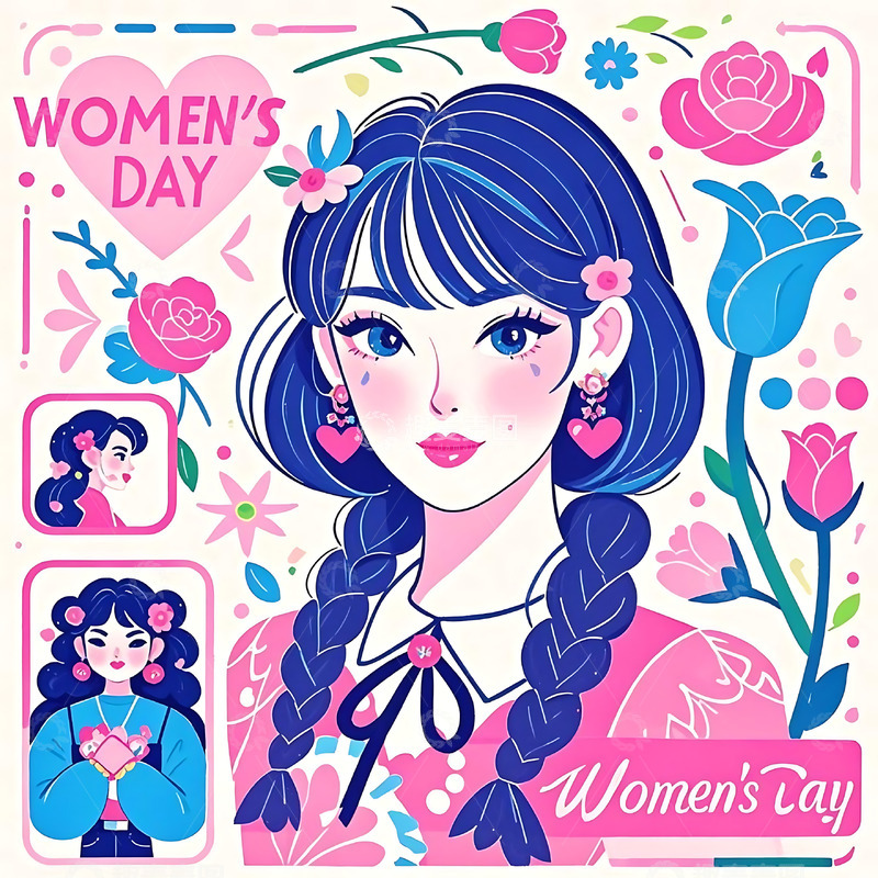 高清大图下载【趣麦麦图】妇女节手绘卡通人物元素34