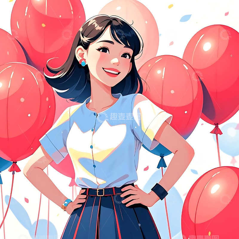 高清大图下载【趣麦麦图】妇女节手绘卡通人物元素69