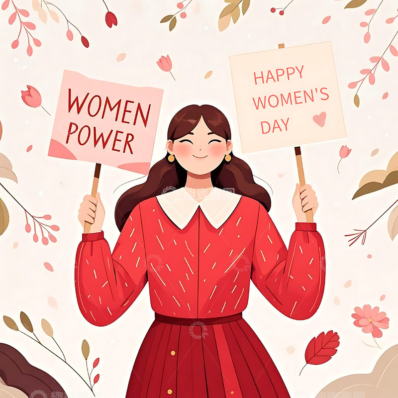高清大图下载【趣麦麦图】妇女节手绘卡通人物元素39