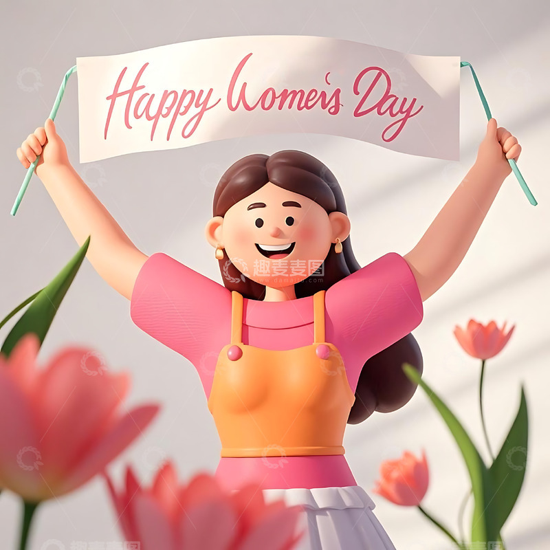 高清大图下载【趣麦麦图】妇女节手绘卡通人物元素71