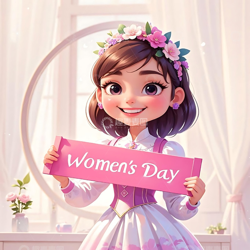高清大图下载【趣麦麦图】妇女节手绘卡通人物元素79