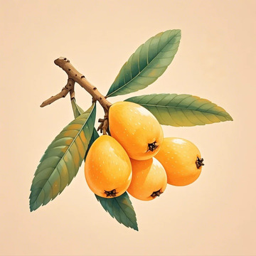 枇杷 水果 插画 1