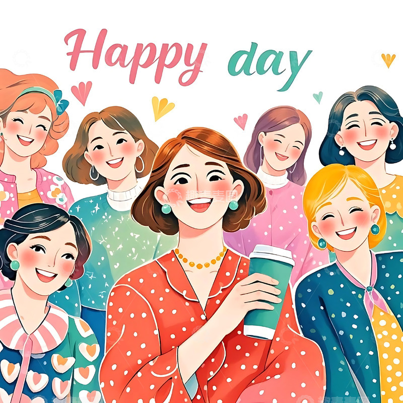 高清大图下载【趣麦麦图】妇女节手绘卡通人物元素78