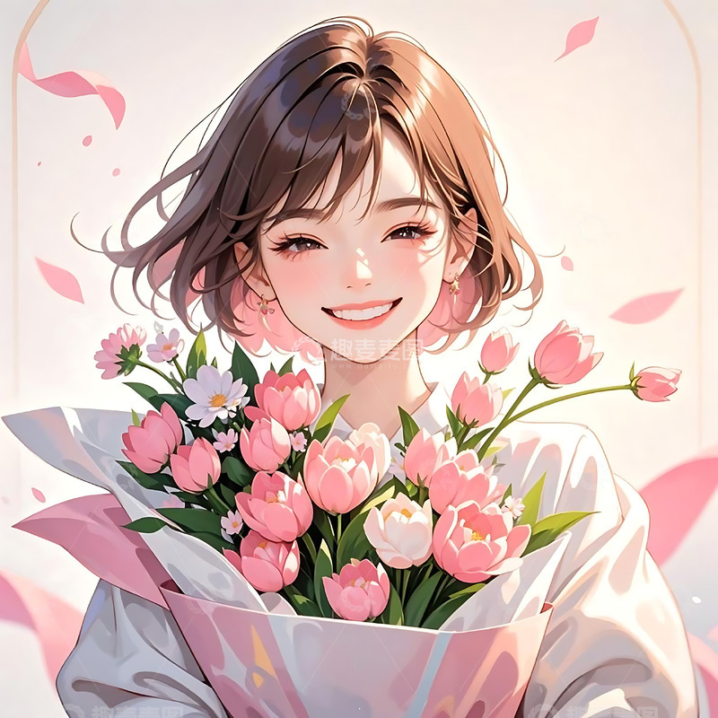 高清大图下载【趣麦麦图】妇女节手绘卡通人物元素70