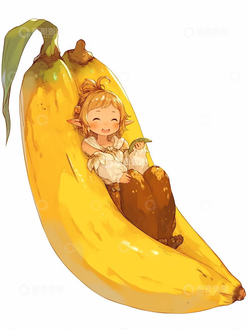 高清大图下载【趣麦麦图】插画香蕉卡通
