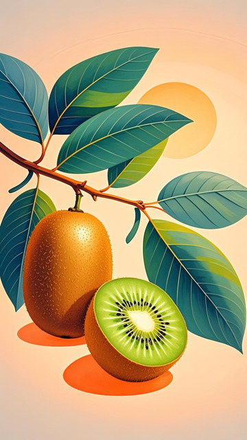 猕猴桃   水果    手绘