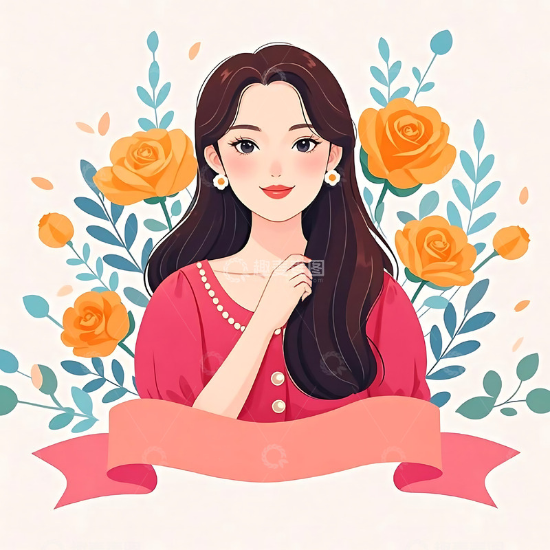 高清大图下载【趣麦麦图】妇女节手绘卡通人物元素86