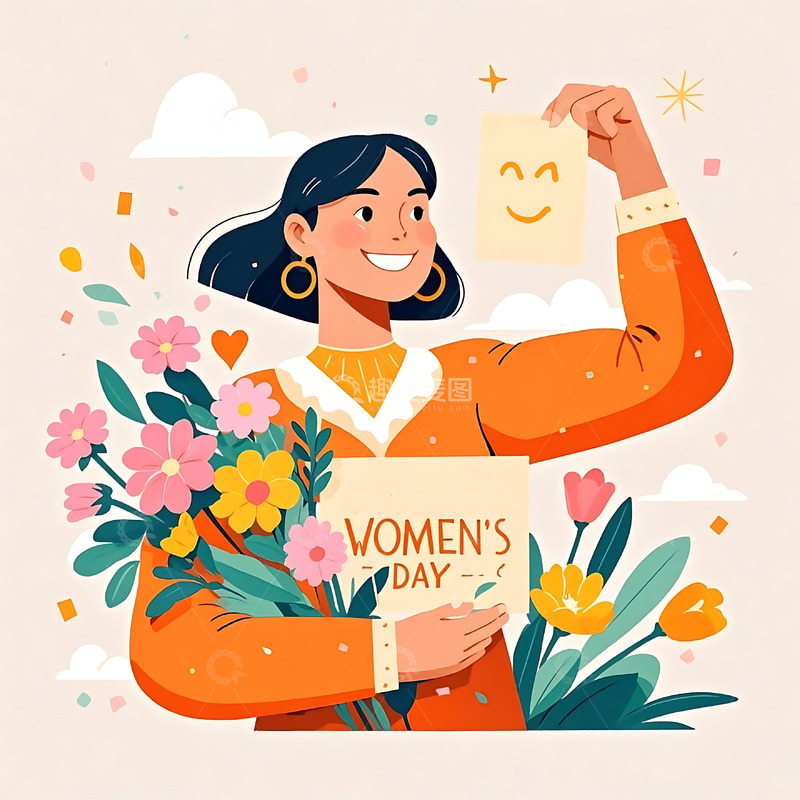 高清大图下载【趣麦麦图】妇女节手绘卡通人物元素75