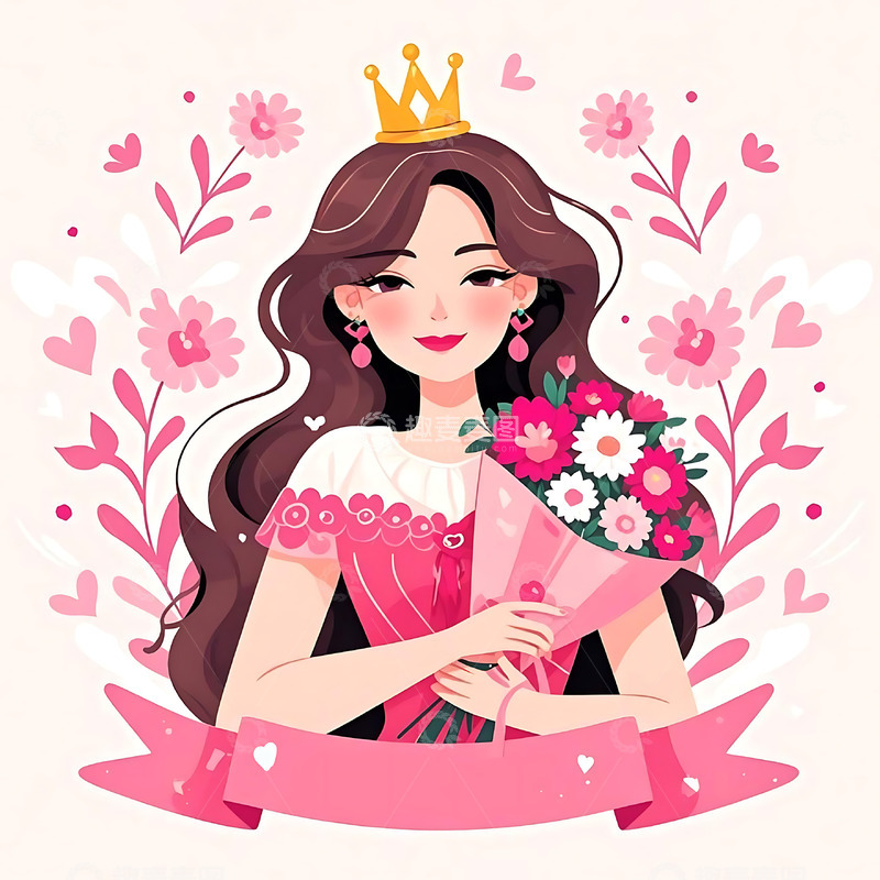 高清大图下载【趣麦麦图】妇女节手绘卡通人物元素88