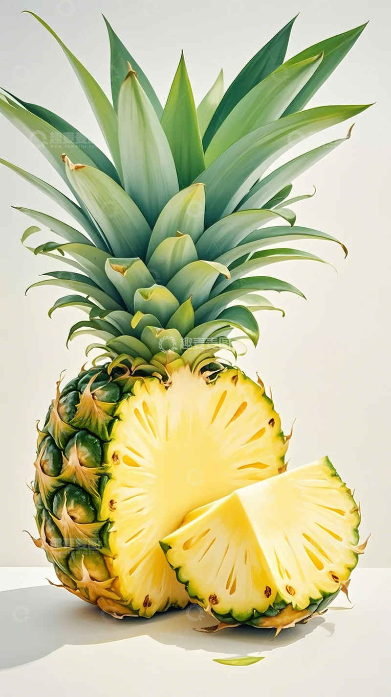 高清大图下载【趣麦麦图】菠萝 水果 插画 
