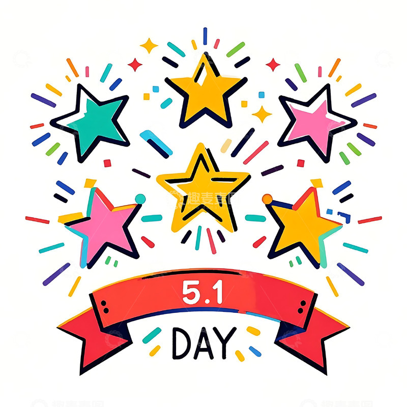 五一劳动节手绘插画元素