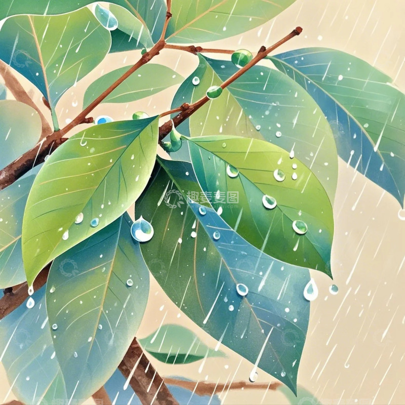 高清大图下载【趣麦麦图】谷雨 节气 插画4