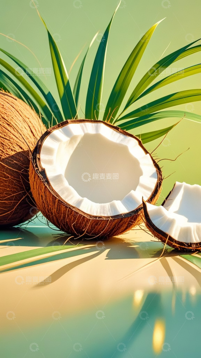 高清大图下载【趣麦麦图】椰子   水果    手绘