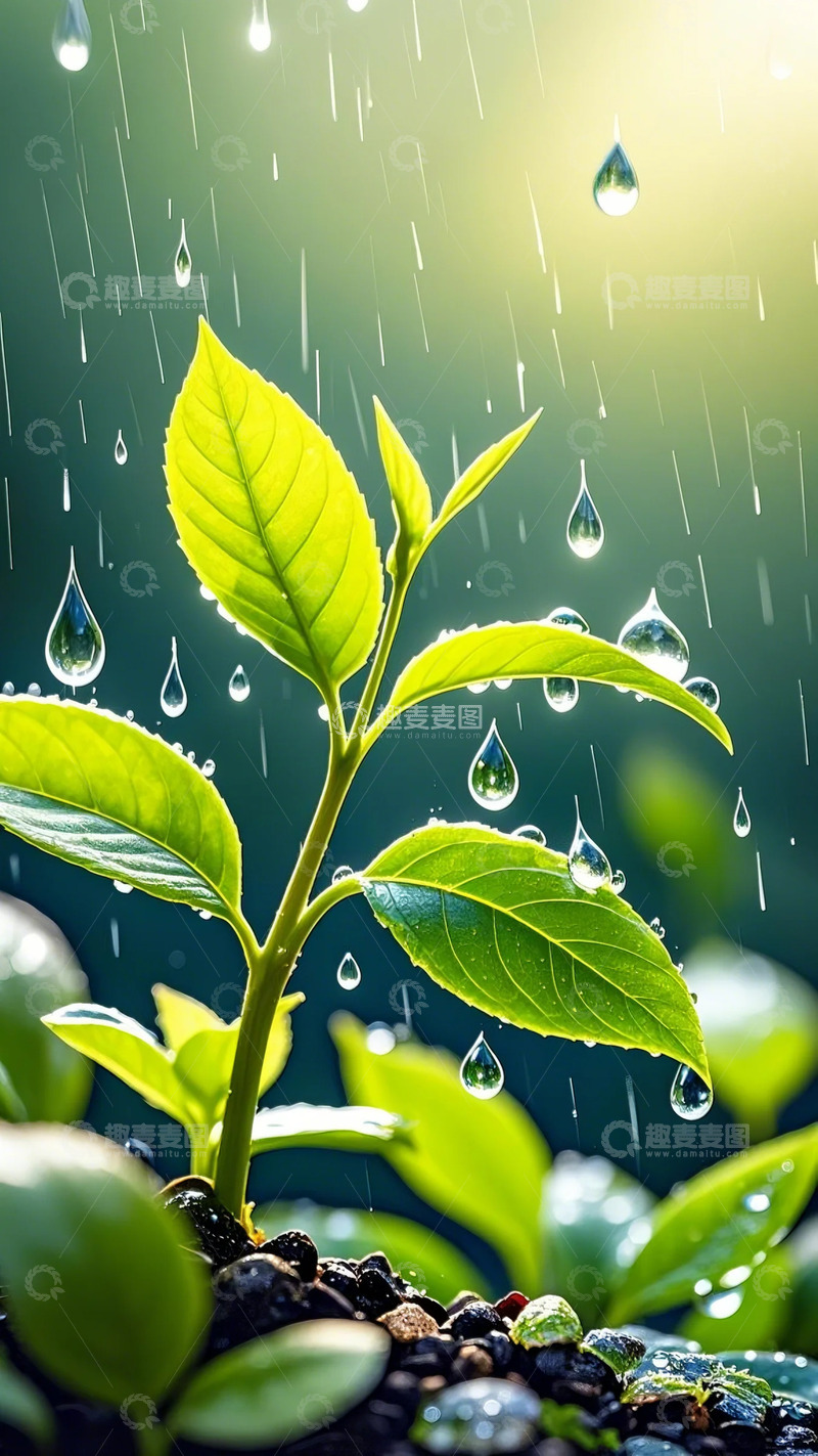 高清大图下载【趣麦麦图】谷雨 节气 插画