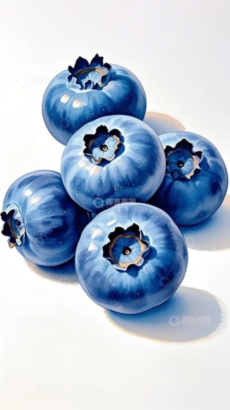 高清大图下载【趣麦麦图】蓝莓  水果    手绘1