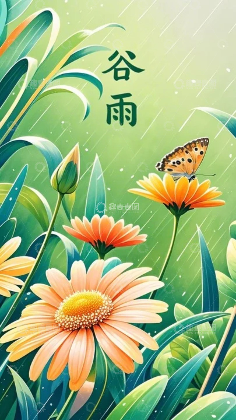 高清大图下载【趣麦麦图】谷雨 节气 插画11