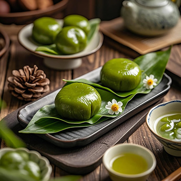 青团  艾团 清明果  绿色糕团  青艾   清明团子6