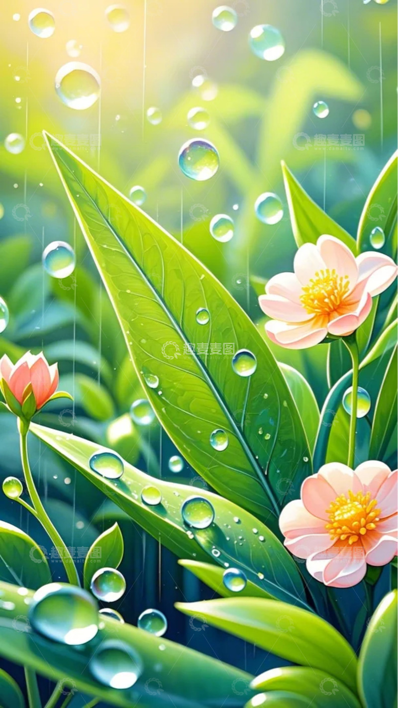 高清大图下载【趣麦麦图】谷雨 节气 插画2