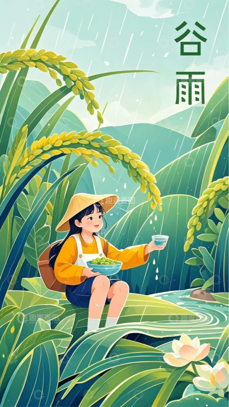 高清大图下载【趣麦麦图】谷雨 节气 插画12