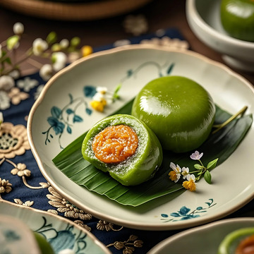 青团  艾团 清明果  绿色糕团  青艾   清明团子3