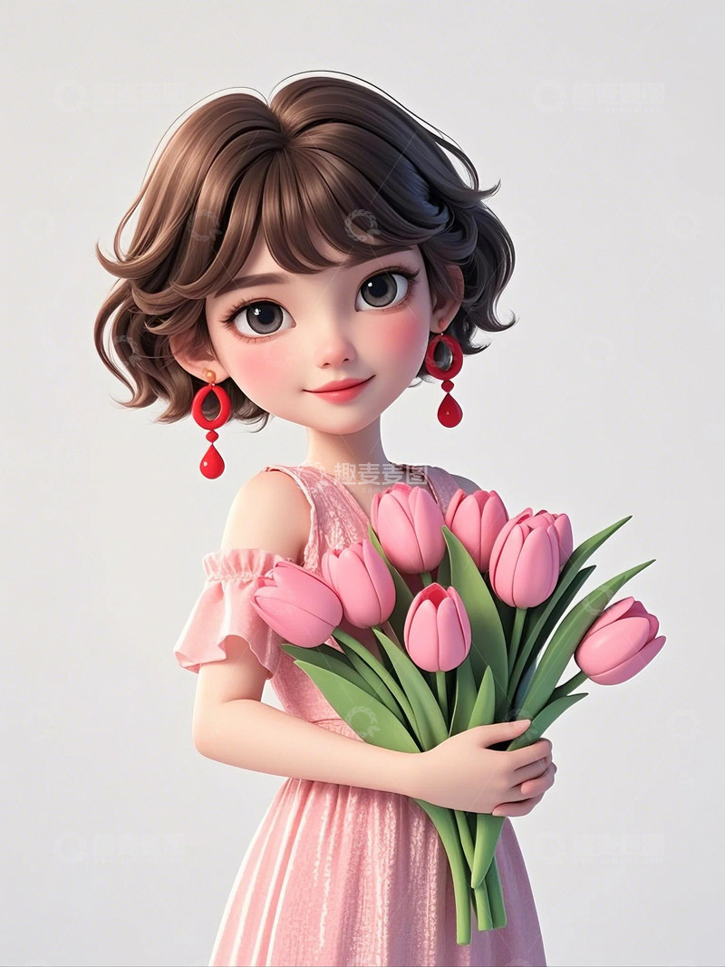 高清大图下载【趣麦麦图】时尚女孩人物和鲜花7