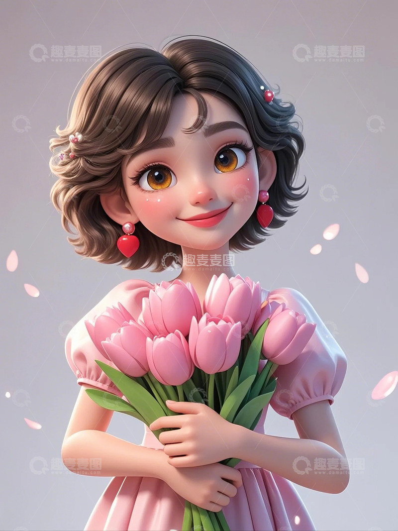 高清大图下载【趣麦麦图】时尚女孩人物和鲜花9