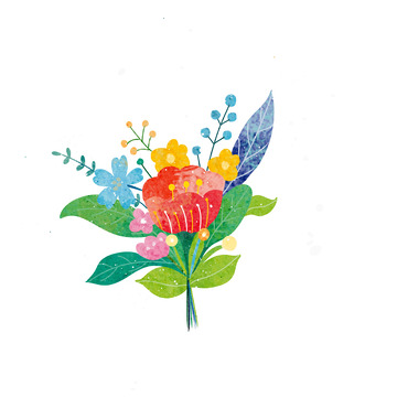 肌理风植物花束手捧花红色花朵1