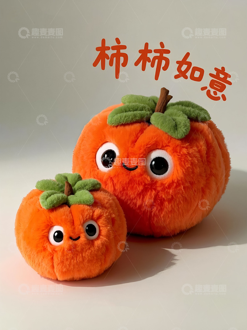 高清大图下载【趣麦麦图】柿柿如意毛绒玩具