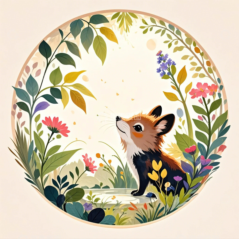 高清大图下载【趣麦麦图】狐狸 动物 插画1