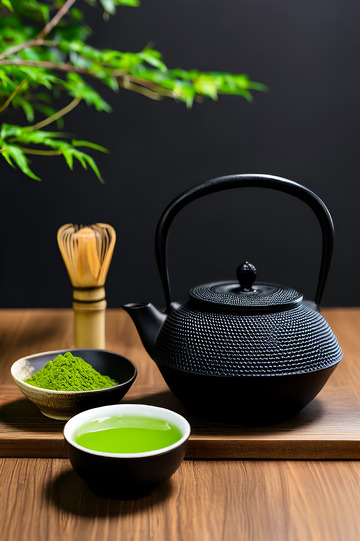 茶文化绿茶茶具摄影
