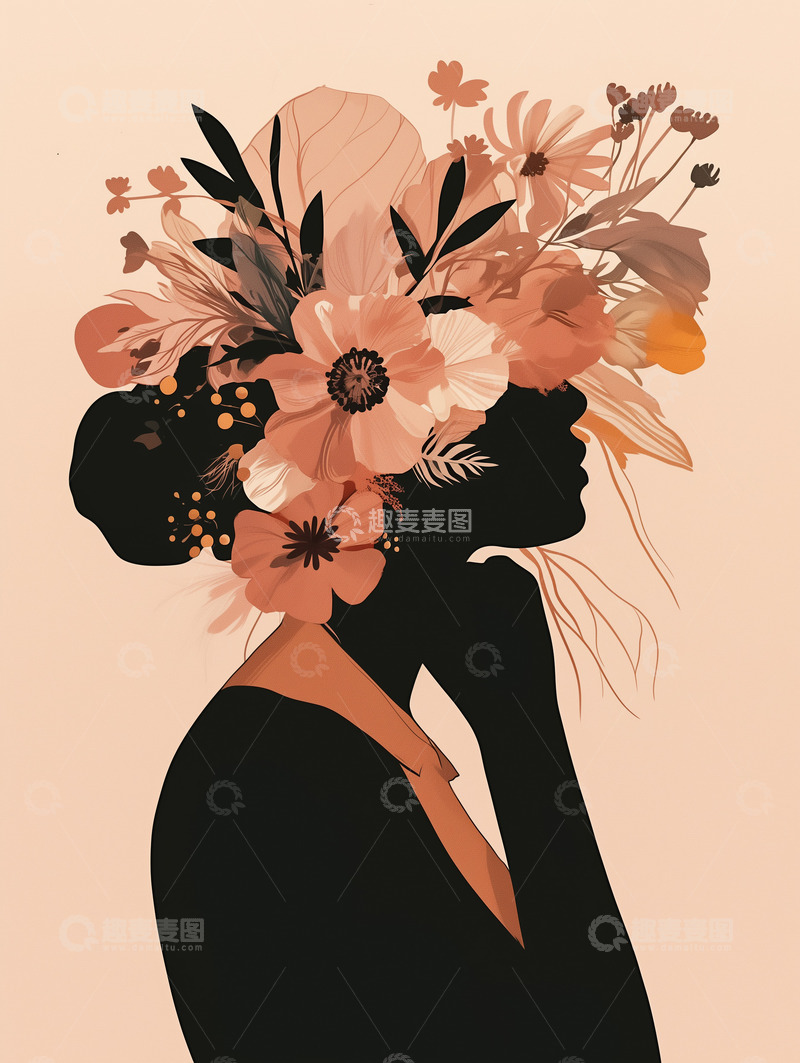 高清大图下载【趣麦麦图】三八节女神剪影