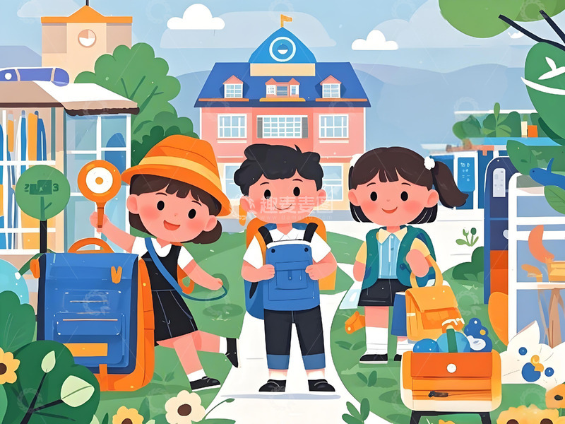 高清大图下载【趣麦麦图】开学季学校上学大扫除打扫卫生新学期展板手抄报黑板报1