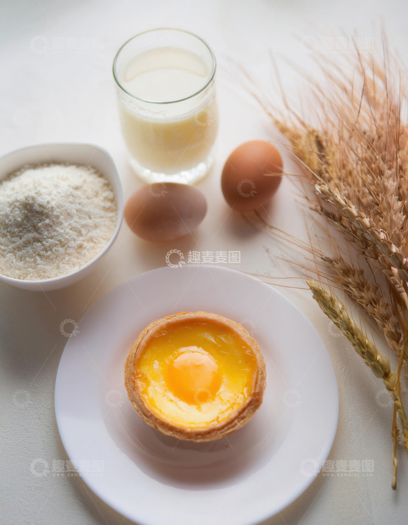 高清大图下载【趣麦麦图】蛋挞与烘焙食材的精致组合